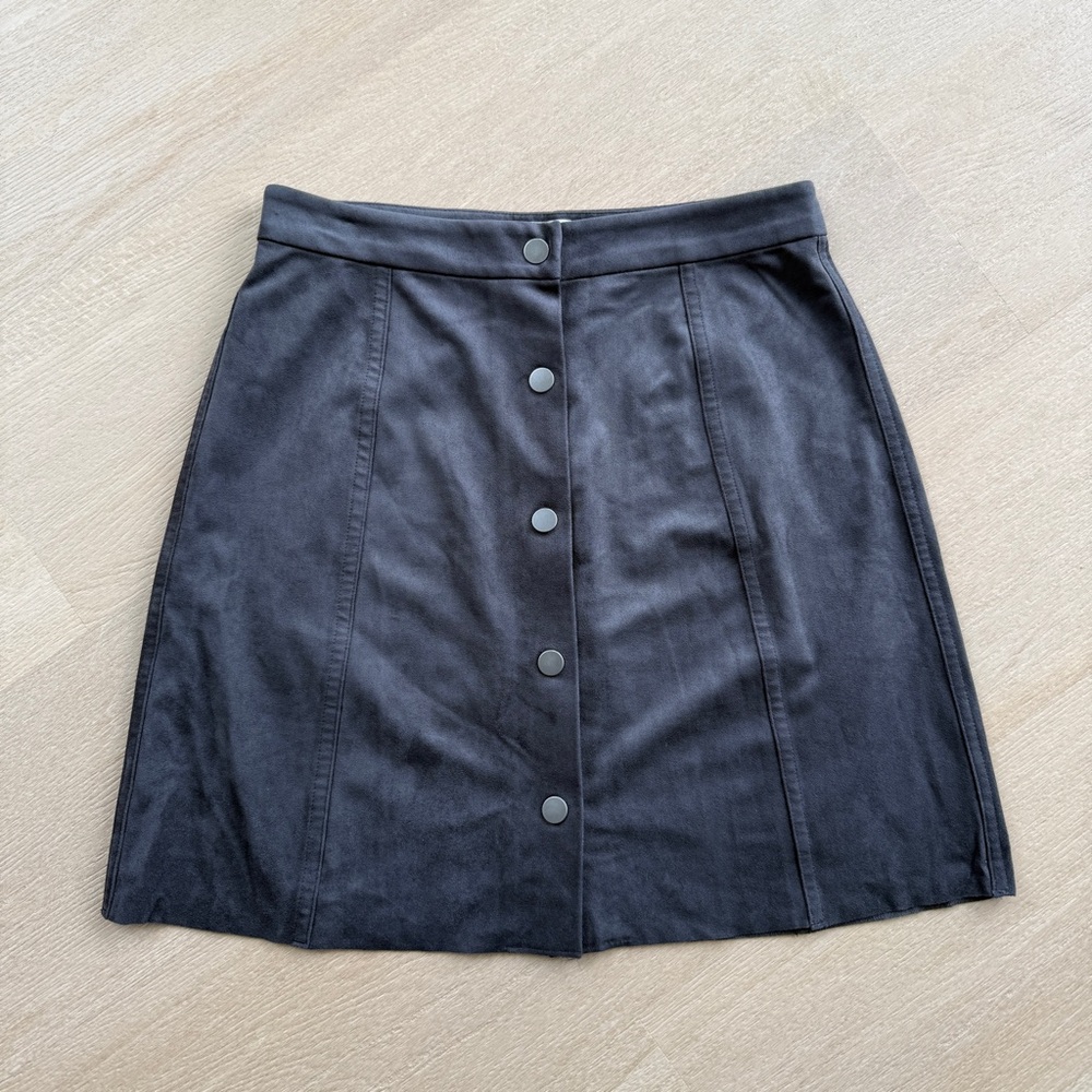 Soft Grey, button-front Aritzia Mini Skirt